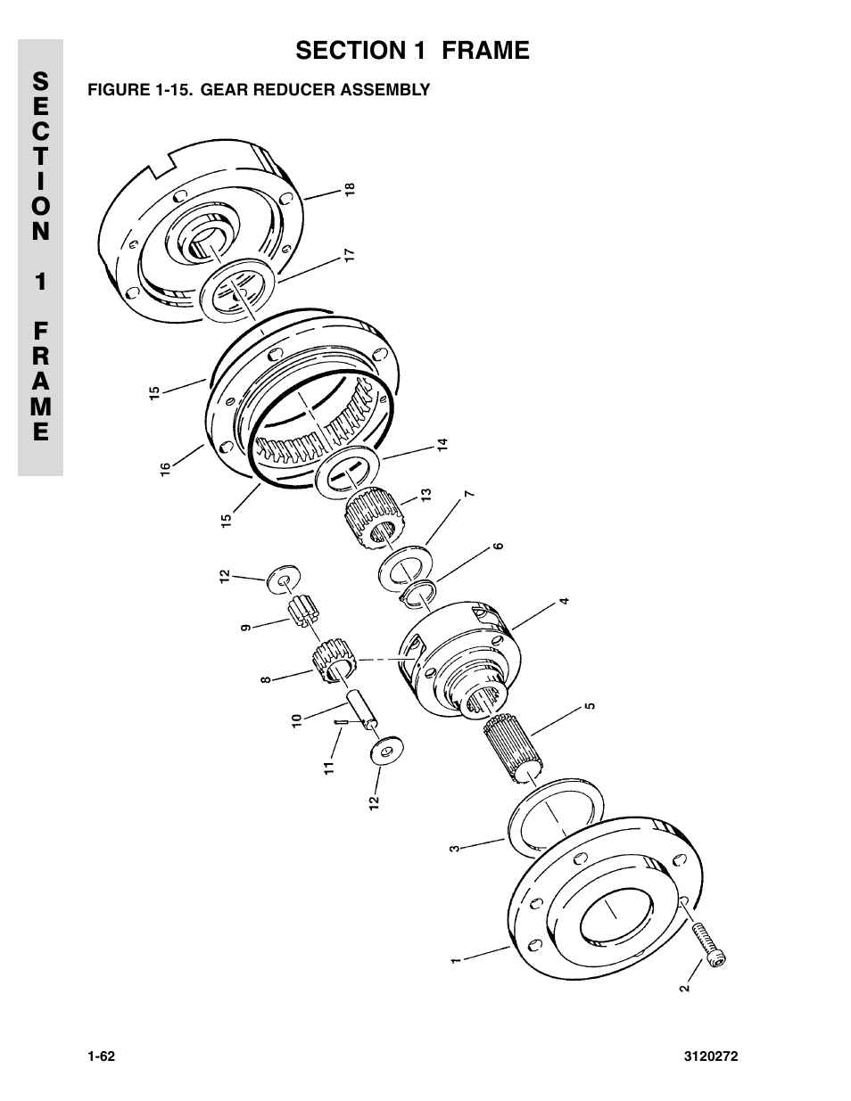 Figure 1-15. gear reducer assembly | JLG 80H ANSI Parts Manual User Manual | Page 70 / 548