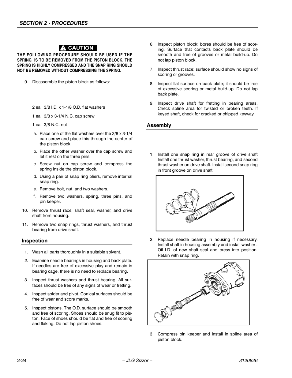 Inspection, Assembly | JLG 40RTS Service Manual User Manual | Page 40 / 84