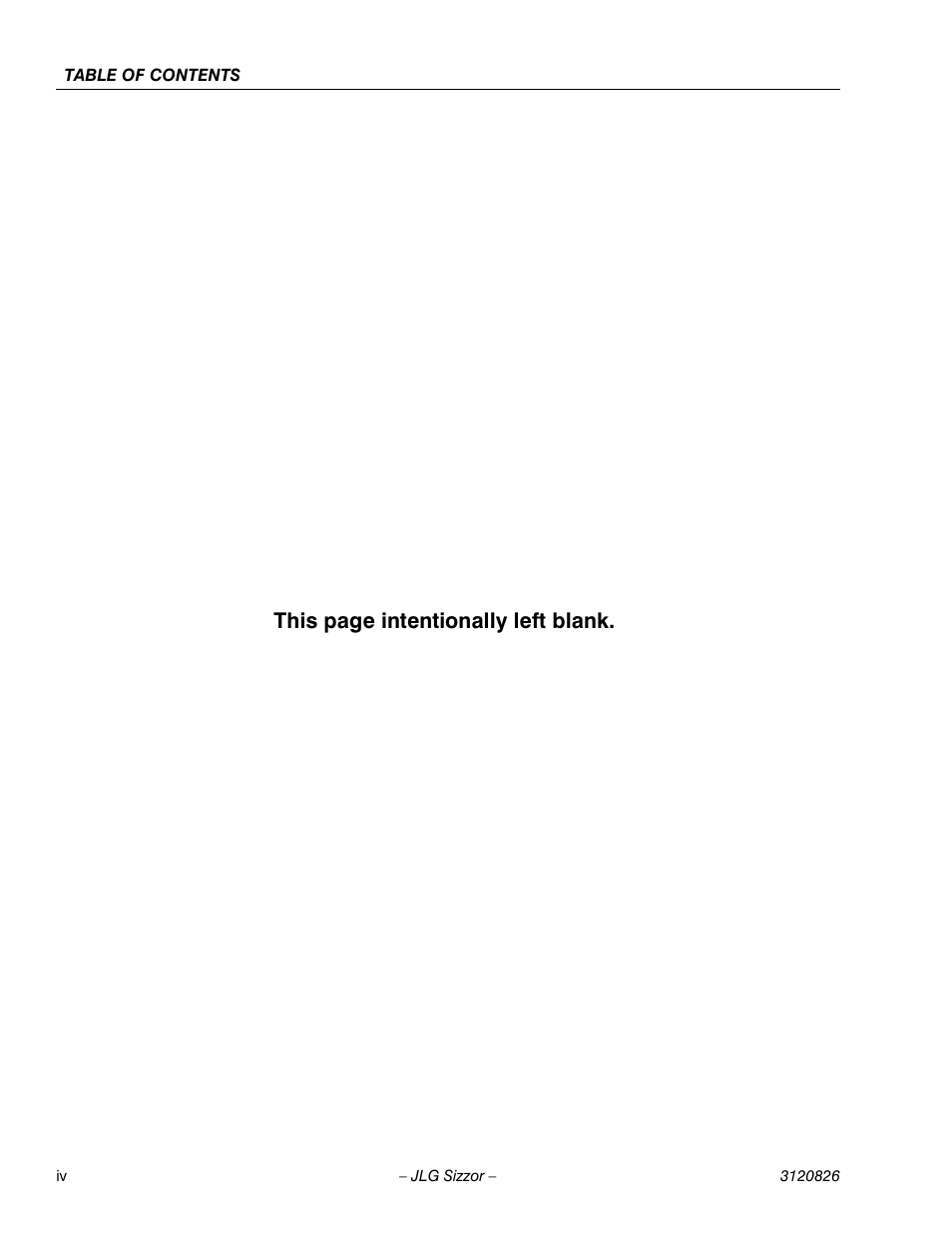 This page intentionally left blank | JLG 40RTS Service Manual User Manual | Page 8 / 84