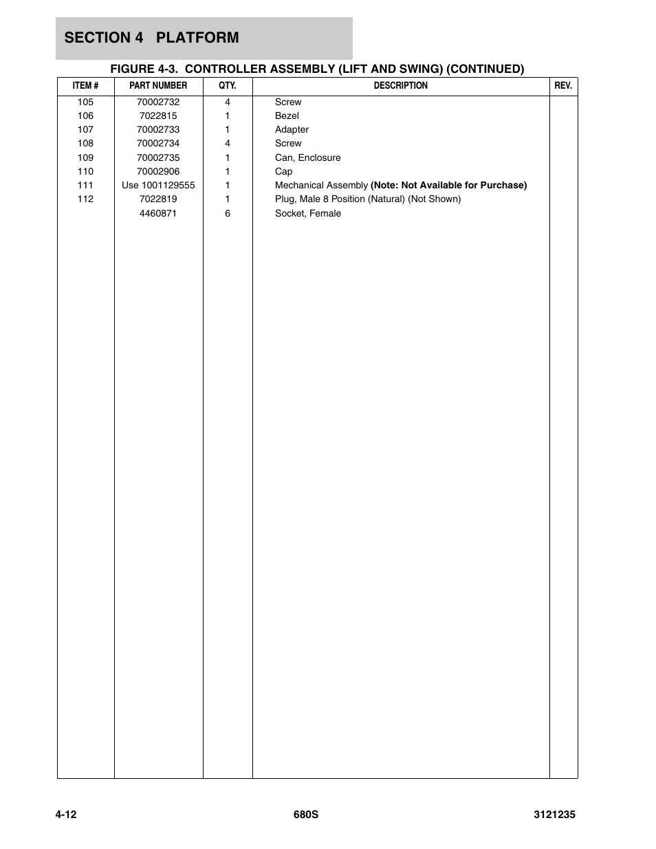 JLG 680S Parts Manual User Manual | Page 174 / 272