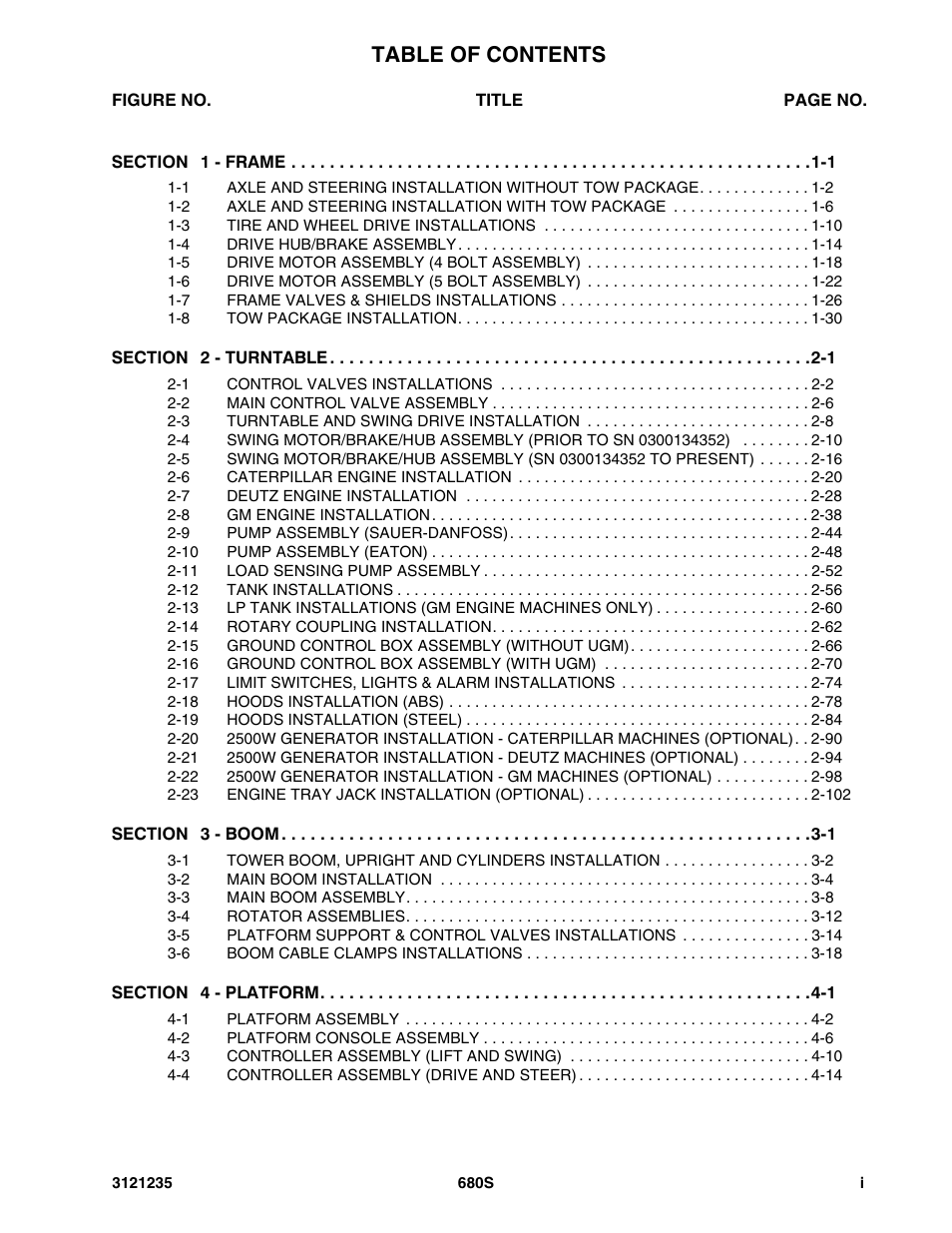 JLG 680S Parts Manual User Manual | Page 5 / 272
