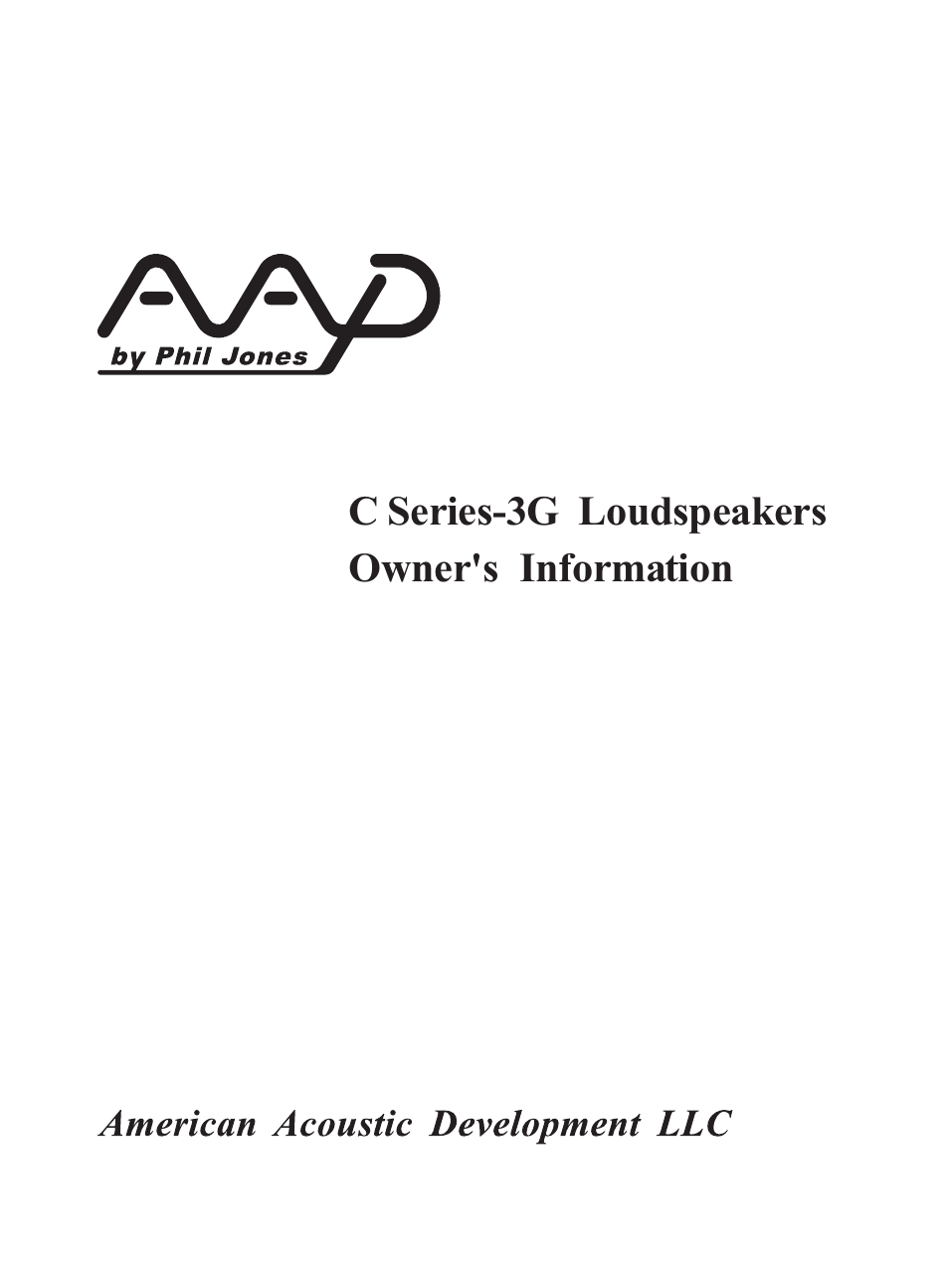 American Acoustic Development C Series-3G User Manual | 17 pages