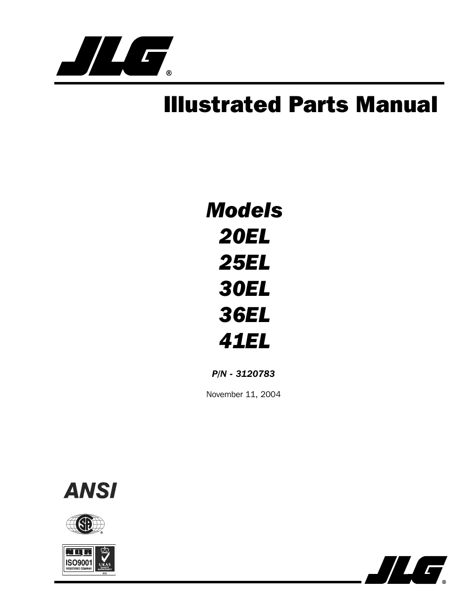 JLG 41EL Parts Manual User Manual | 114 pages