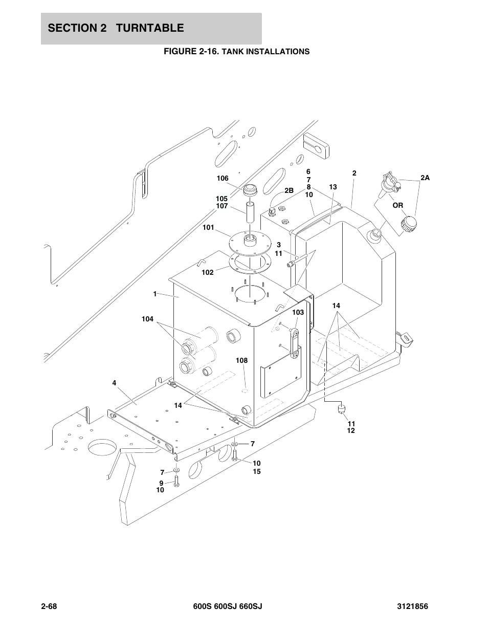 Figure 2-16. tank installations | JLG 660SJ Parts Manual User Manual | Page 130 / 310