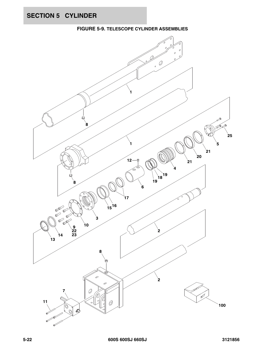 Figure 5-9. telescope cylinder assemblies | JLG 660SJ Parts Manual User Manual | Page 234 / 310