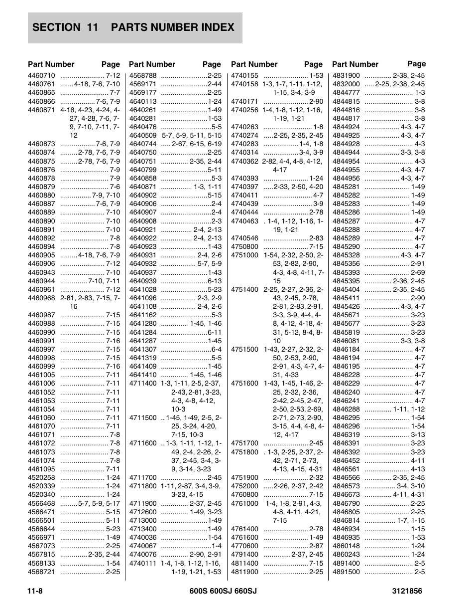 JLG 660SJ Parts Manual User Manual | Page 304 / 310