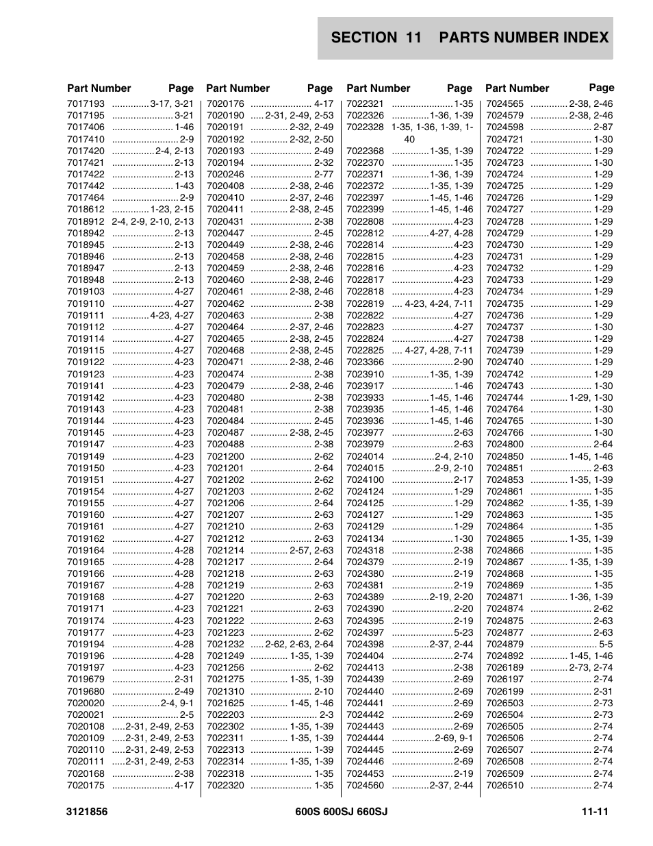 JLG 660SJ Parts Manual User Manual | Page 307 / 310