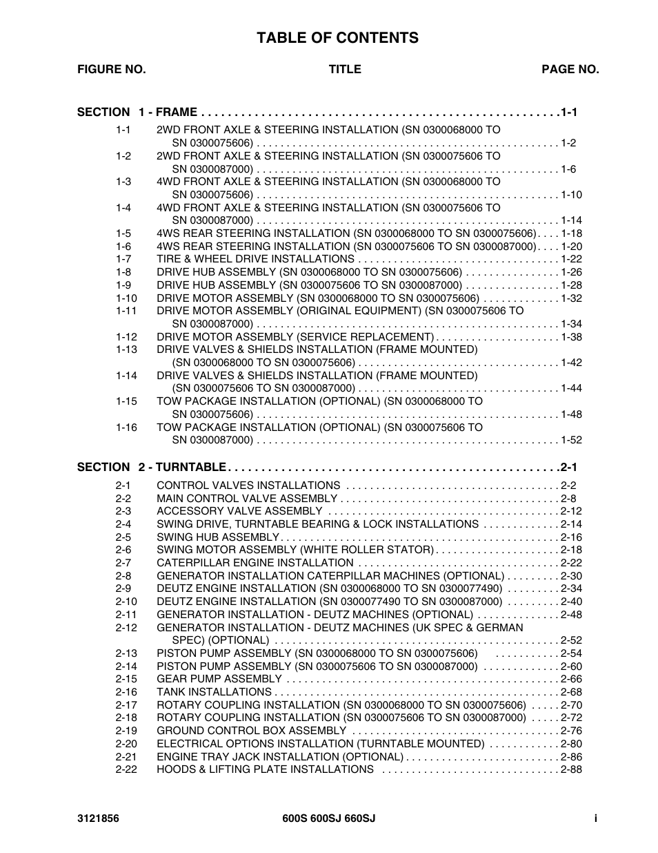 JLG 660SJ Parts Manual User Manual | Page 5 / 310