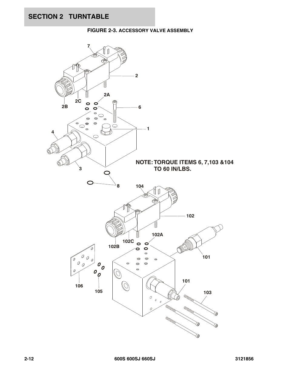 Figure 2-3. accessory valve assembly | JLG 660SJ Parts Manual User Manual | Page 74 / 310