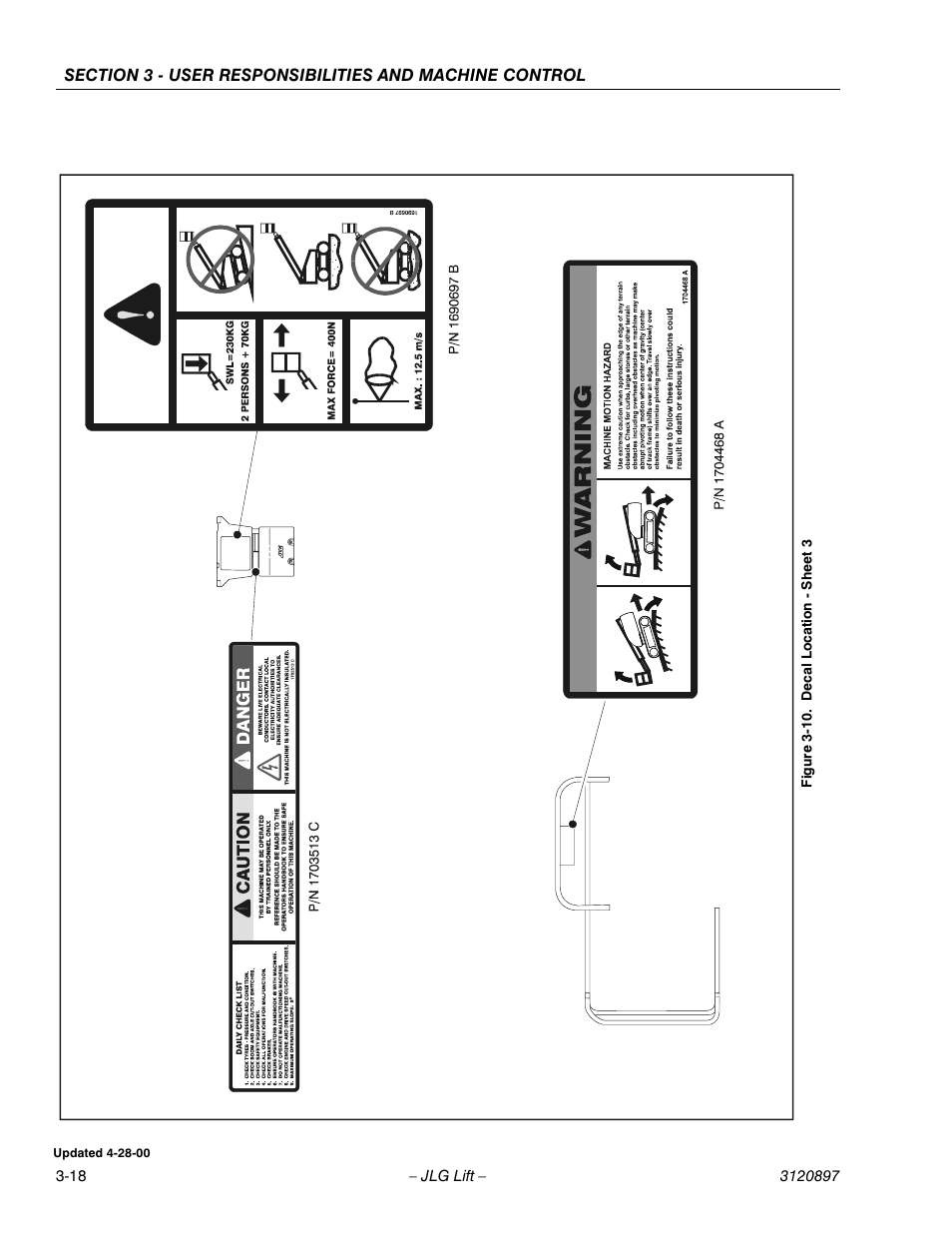 Decal location - sheet 3 -18 | JLG 600SC_660SJC Operator Manual User Manual | Page 50 / 74