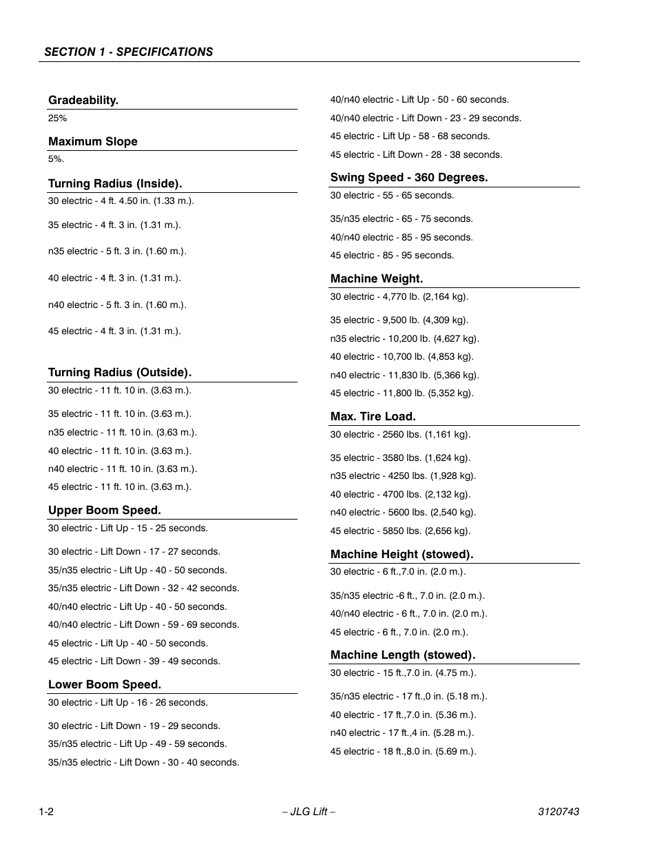 JLG 45e ANSI Service Manual User Manual | Page 10 / 104