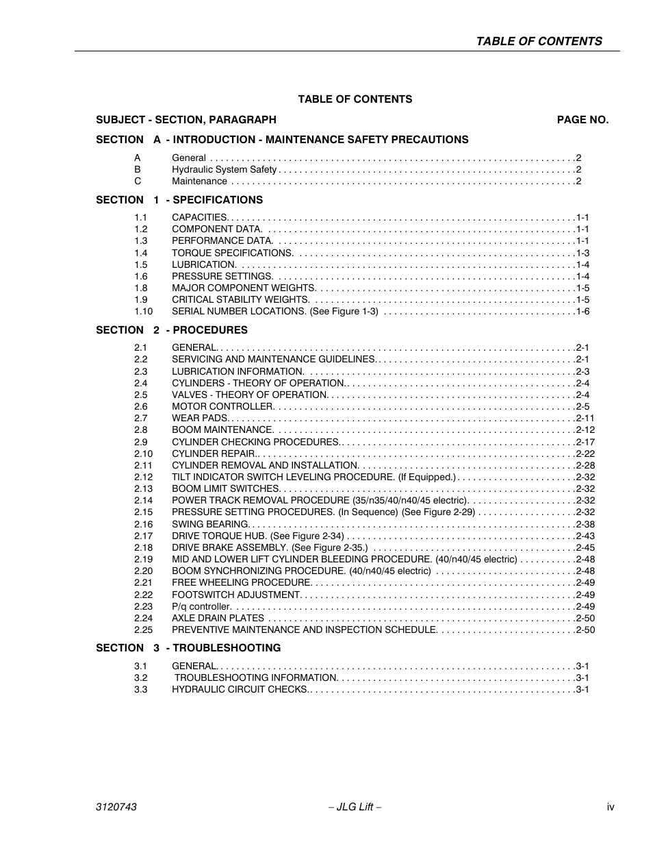 JLG 45e ANSI Service Manual User Manual | Page 5 / 104