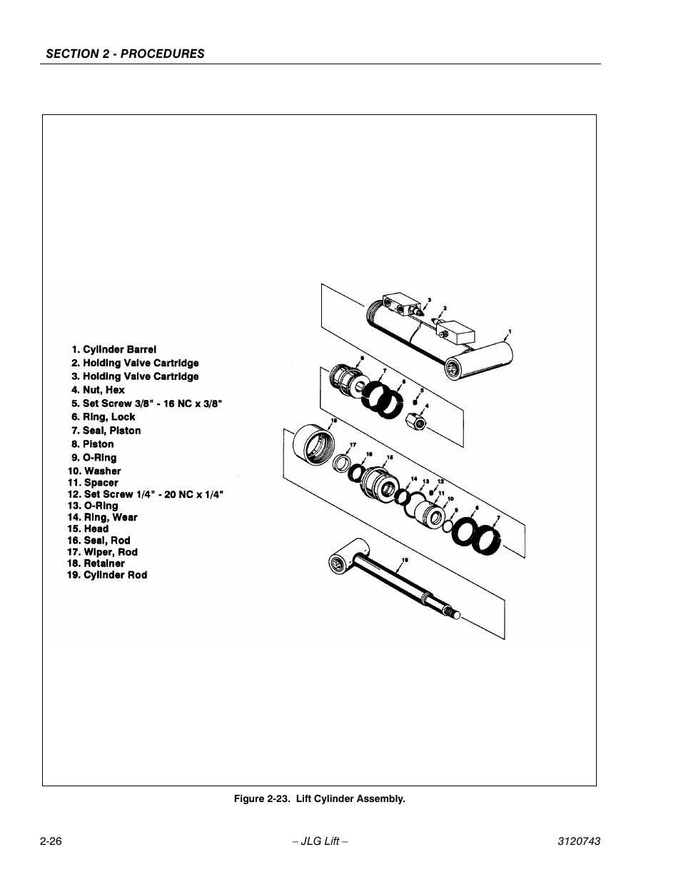 Lift cylinder assembly -26 | JLG 45e ANSI Service Manual User Manual | Page 50 / 104