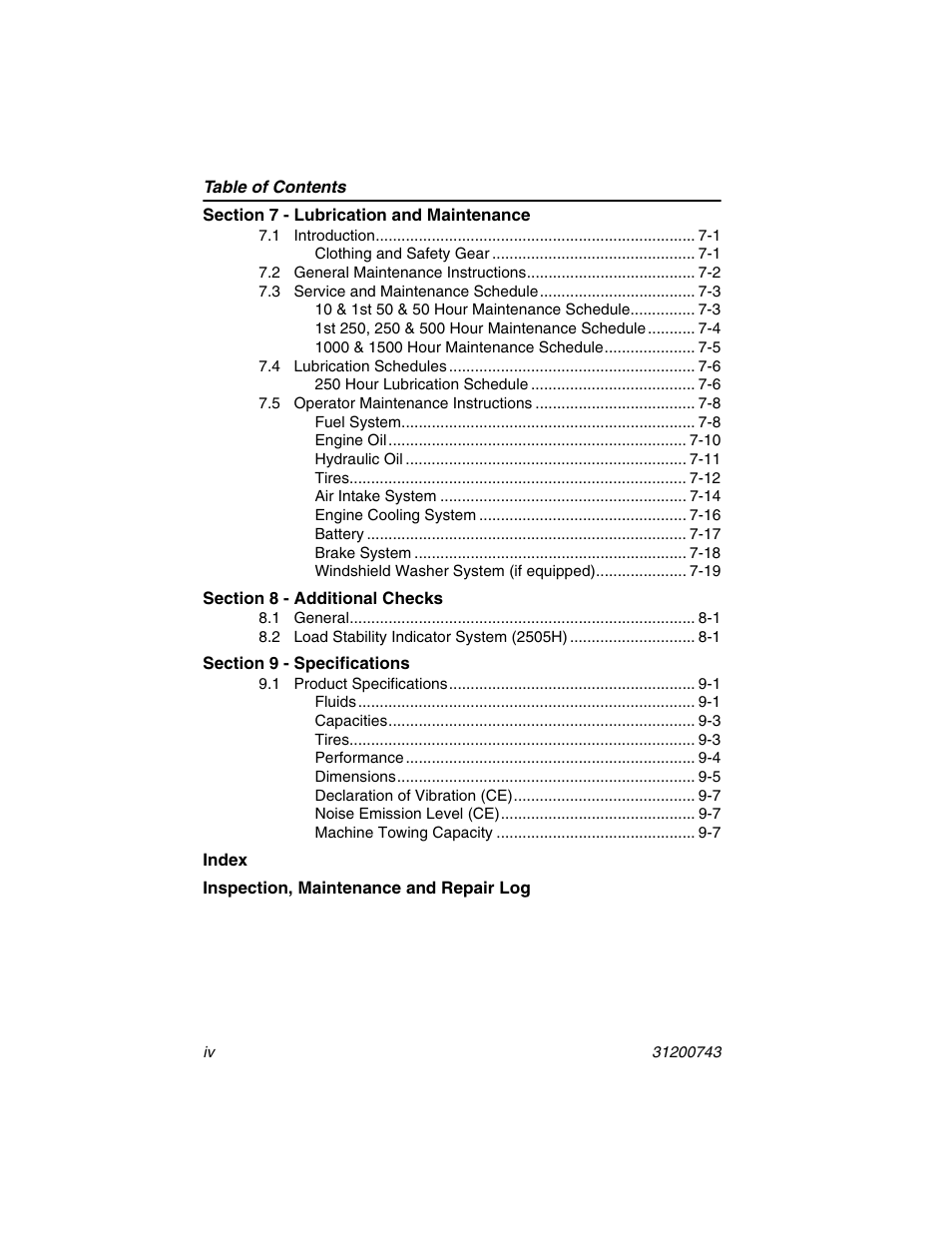 JLG 2505H Operator Manual User Manual | Page 10 / 148