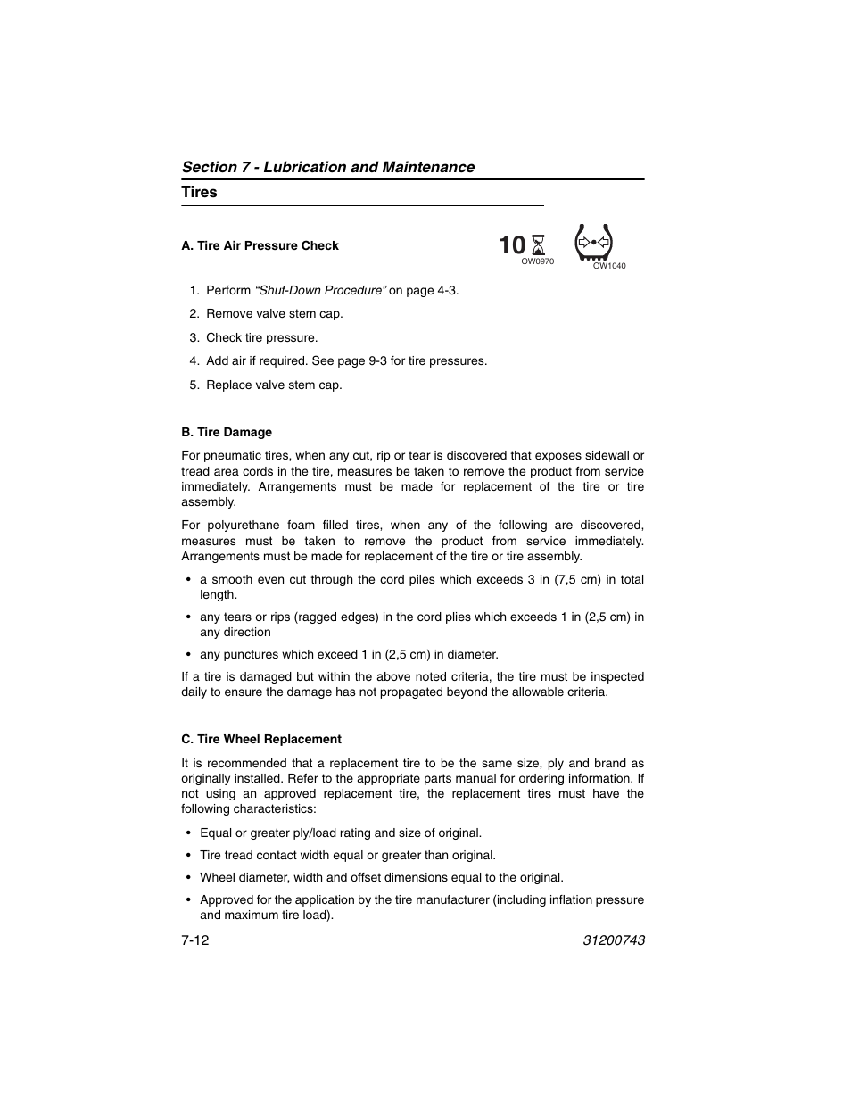 Tires, Tires -12 | JLG 2505H Operator Manual User Manual | Page 122 / 148