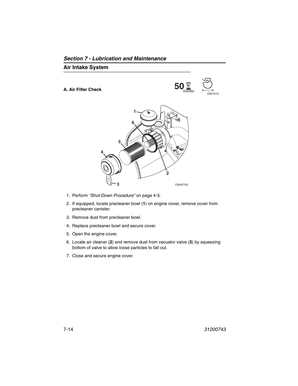 Air intake system, Air intake system -14 | JLG 2505H Operator Manual User Manual | Page 124 / 148