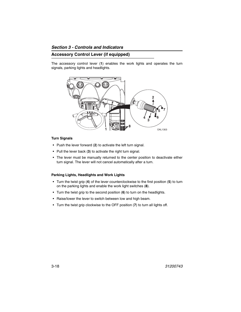Accessory control lever (if equipped), Accessory control lever (if equipped) -18 | JLG 2505H Operator Manual User Manual | Page 58 / 148