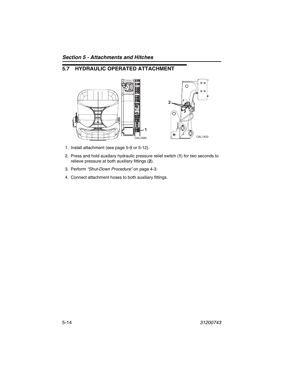 7 hydraulic operated attachment, 7 hydraulic operated attachment -14 | JLG 2505H Operator Manual User Manual | Page 90 / 148