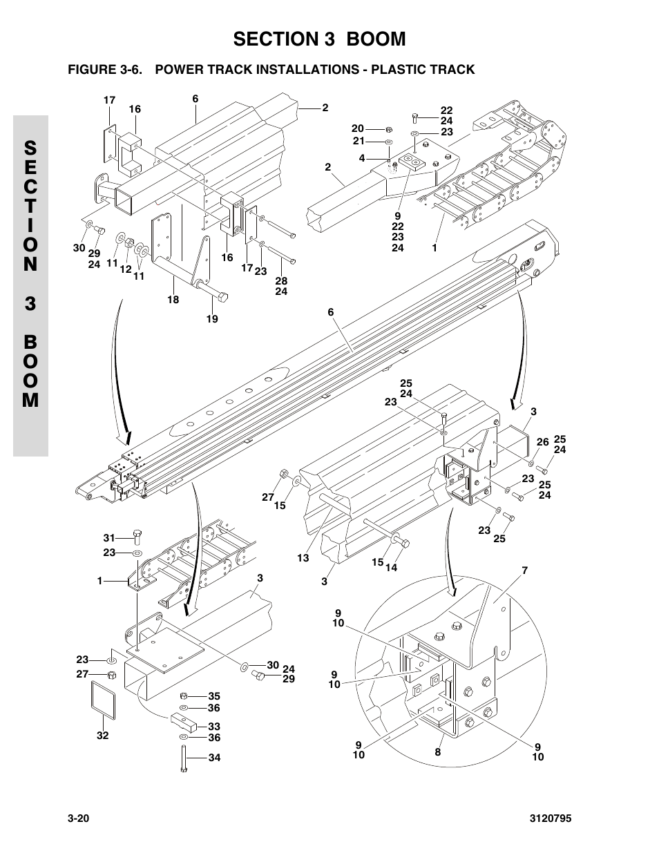 Power track installations - plastic track -20 | JLG 600SC_660SJC ANSI Parts Manual User Manual | Page 108 / 226