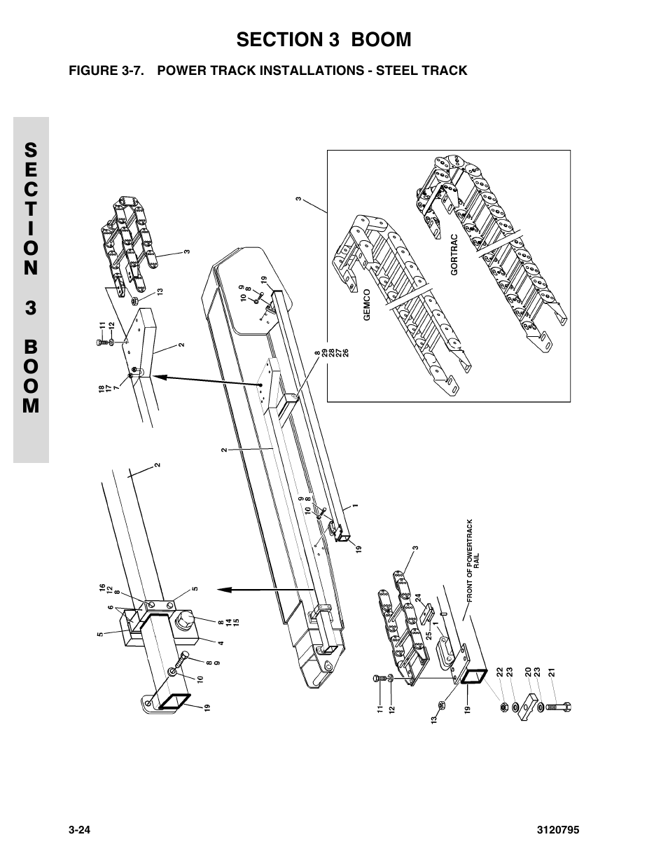 Power track installations - steel track -24 | JLG 600SC_660SJC ANSI Parts Manual User Manual | Page 112 / 226