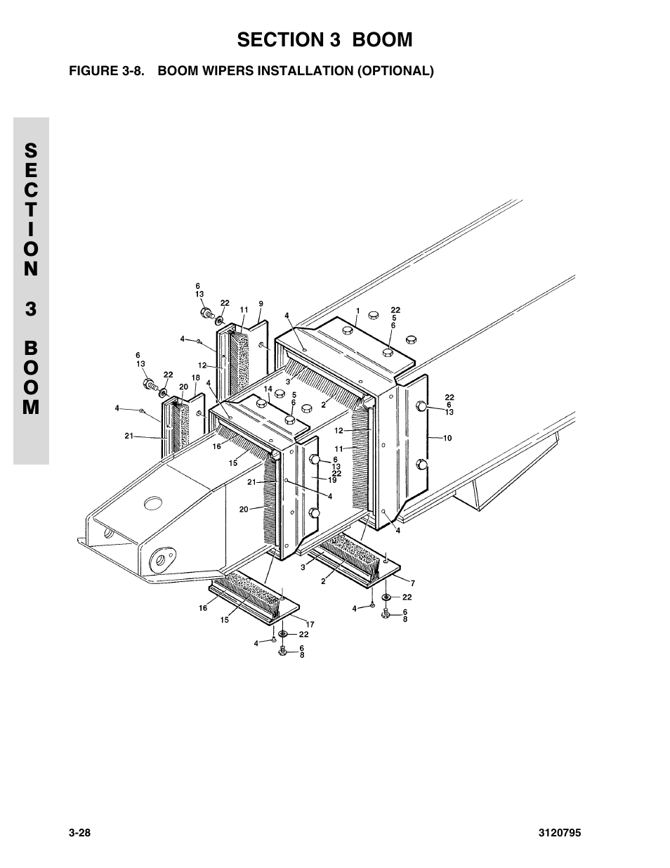 Figure 3-8. boom wipers installation (optional), Boom wipers installation (optional) -28 | JLG 600SC_660SJC ANSI Parts Manual User Manual | Page 116 / 226