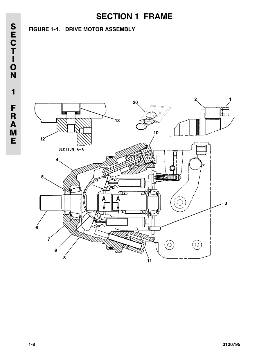 Figure 1-4. drive motor assembly, Drive motor assembly -8 | JLG 600SC_660SJC ANSI Parts Manual User Manual | Page 14 / 226