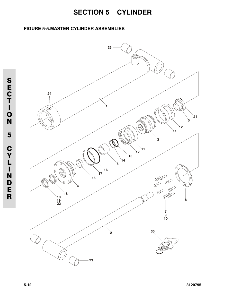 Figure 5-5. master cylinder assemblies, Master cylinder assemblies -12 | JLG 600SC_660SJC ANSI Parts Manual User Manual | Page 150 / 226