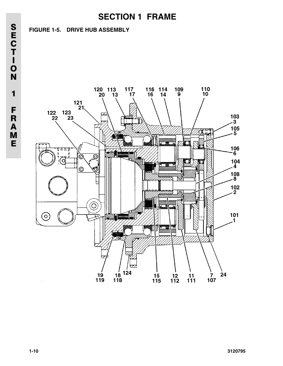 Figure 1-5. drive hub assembly, Drive hub assembly -10 | JLG 600SC_660SJC ANSI Parts Manual User Manual | Page 16 / 226