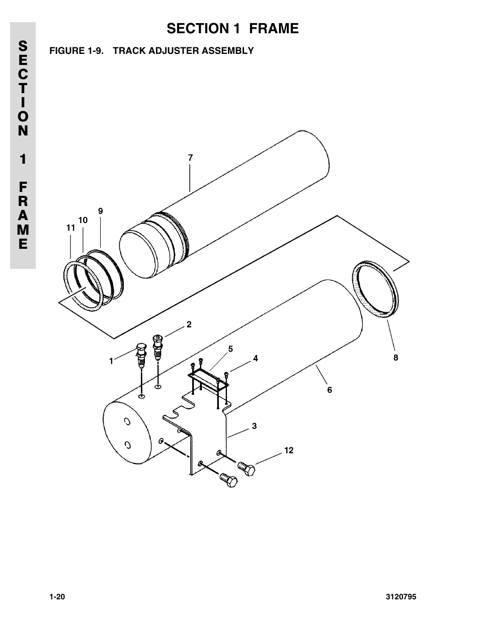 Figure 1-9. track adjuster assembly, Track adjuster assembly -20 | JLG 600SC_660SJC ANSI Parts Manual User Manual | Page 26 / 226