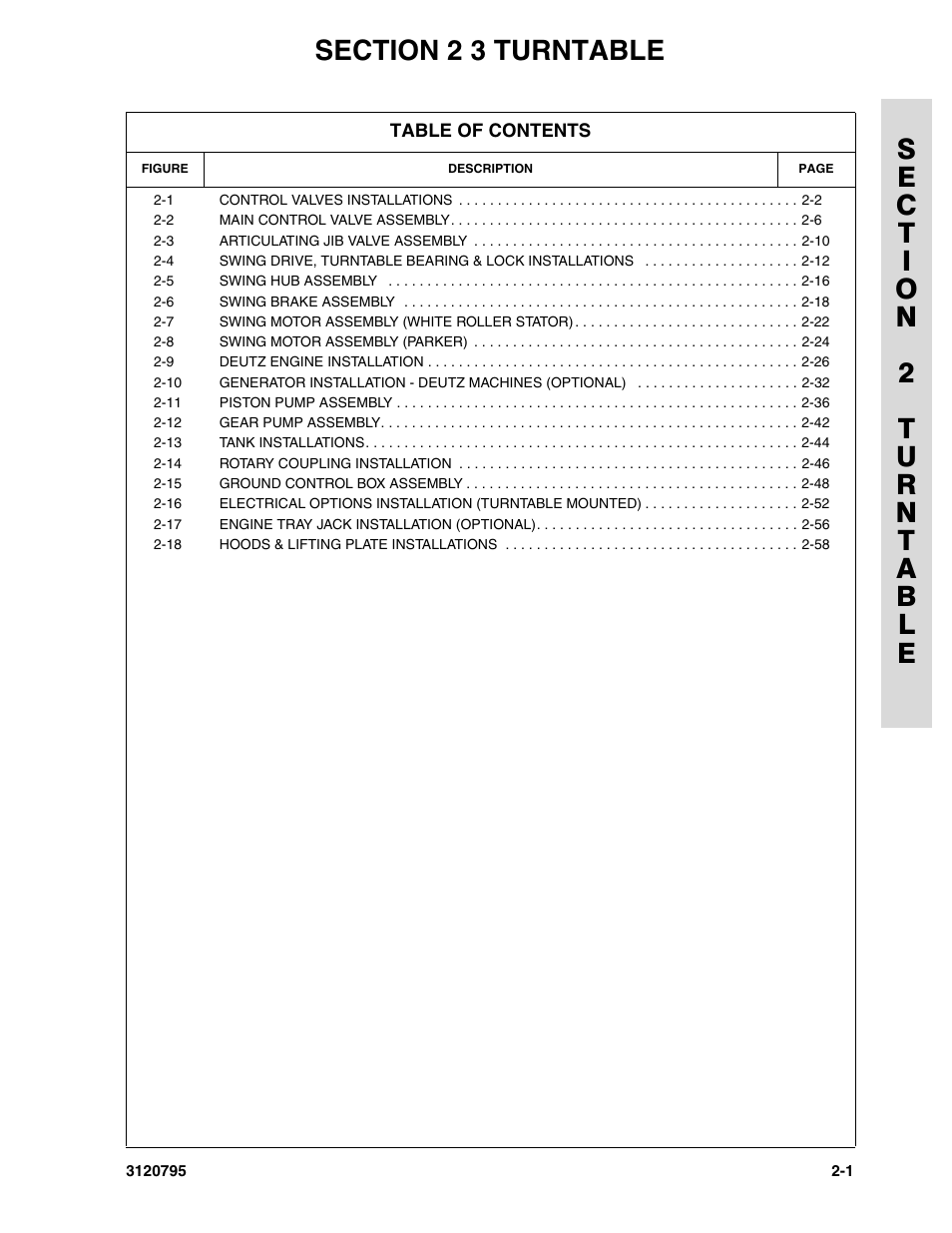 Section 2 3 turntable, Section 2 - turntable -1 | JLG 600SC_660SJC ANSI Parts Manual User Manual | Page 29 / 226