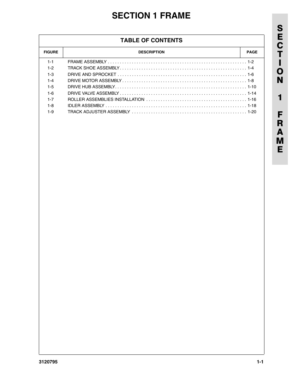 Section 1 frame, Section 1 - frame -1 | JLG 600SC_660SJC ANSI Parts Manual User Manual | Page 7 / 226