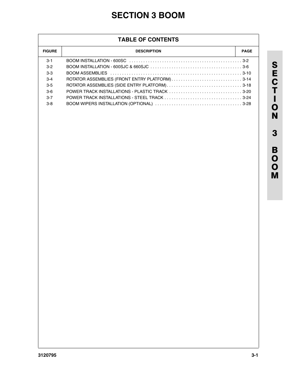 Section 3 boom, Section 3 - boom -1 | JLG 600SC_660SJC ANSI Parts Manual User Manual | Page 89 / 226