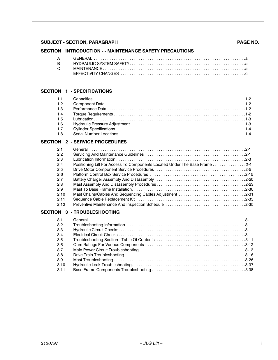 JLG 15VPSP Service Manual User Manual | Page 9 / 94