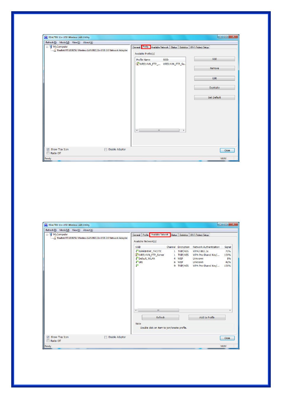 Vailable, Etwork | Advantek Networks AWN-USB-11N2 User Manual | Page 14 / 22
