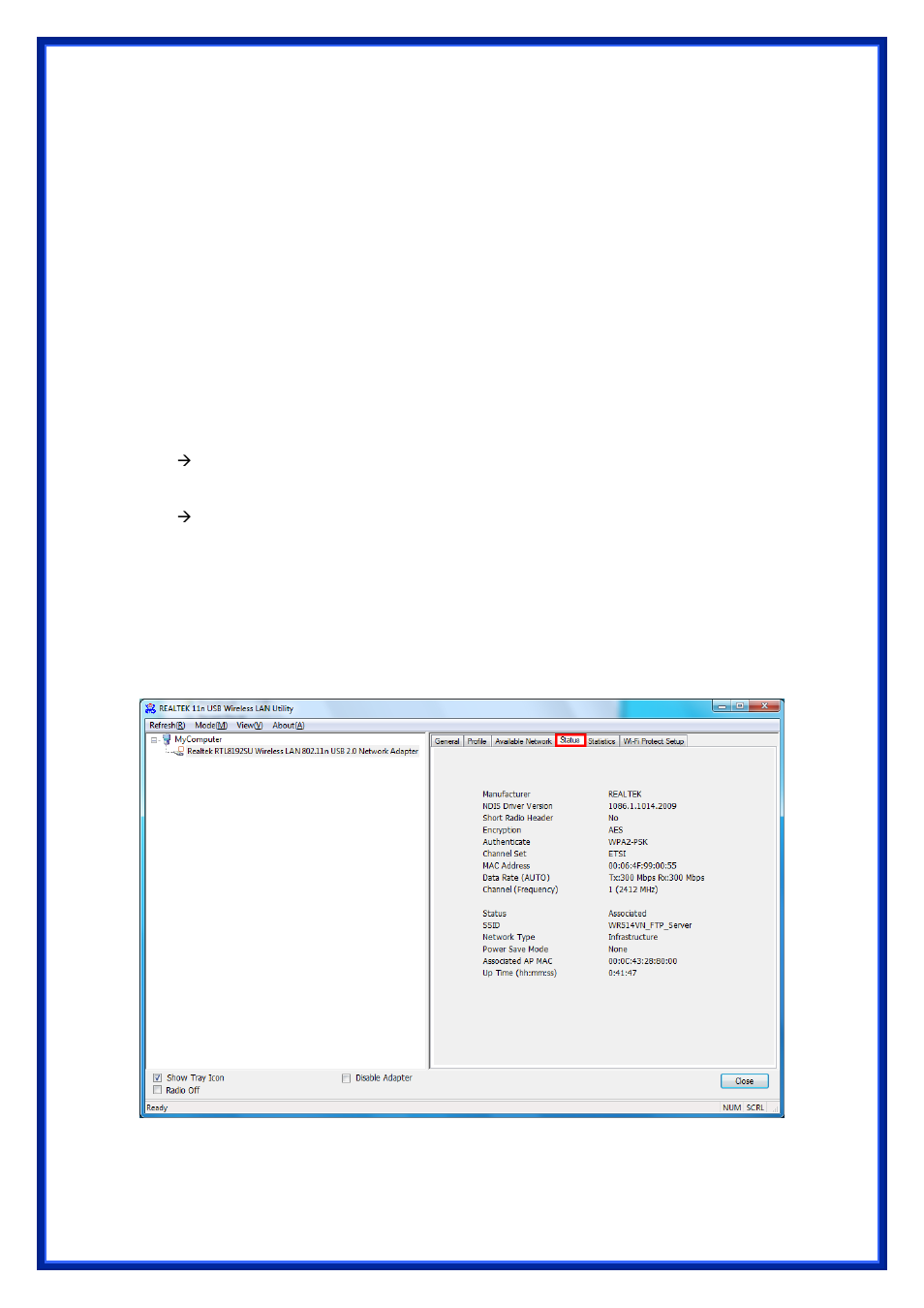 Tatus, Tatistics | Advantek Networks AWN-USB-11N2 User Manual | Page 16 / 22