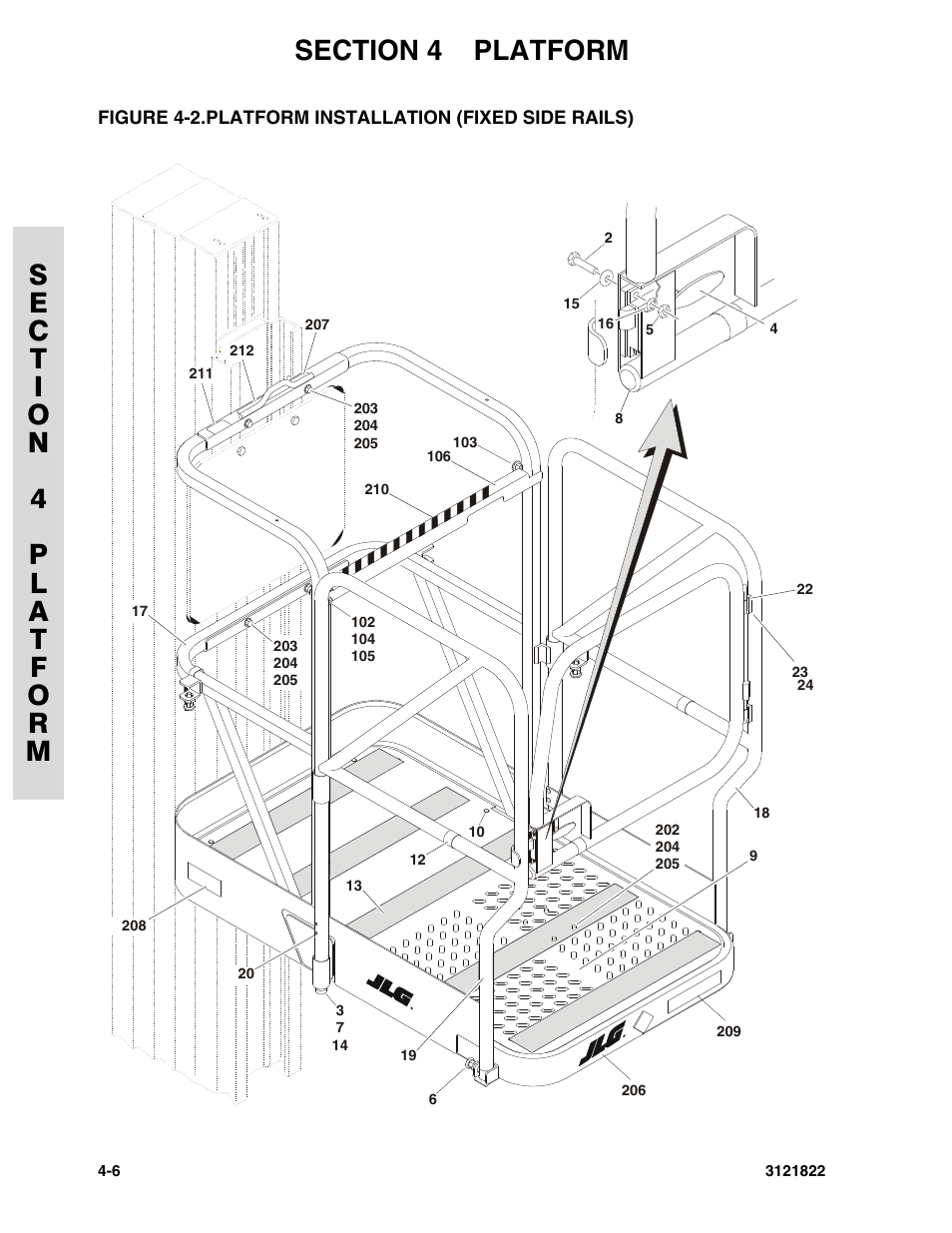 Platform installation (fixed side rails) -6 | JLG 15VPSP (3121822) Parts Manual User Manual | Page 50 / 92