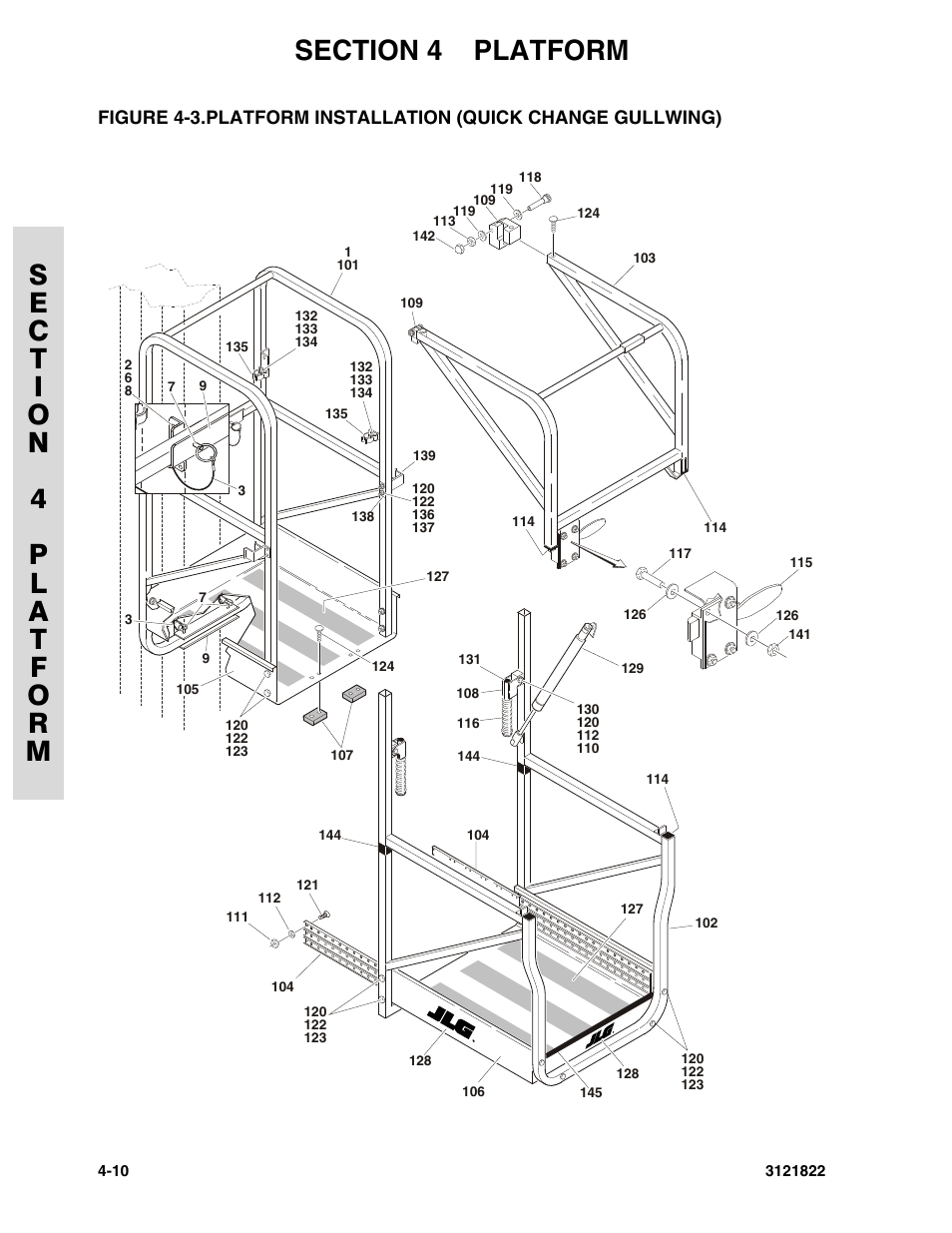 Platform installation (quick change gullwing) -10 | JLG 15VPSP (3121822) Parts Manual User Manual | Page 54 / 92