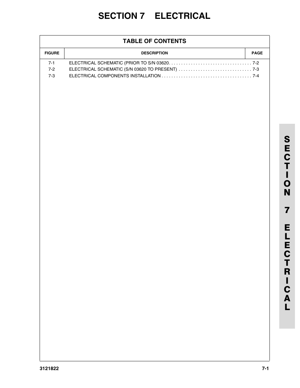 Section 7 electrical, Section 7 - electrical -1 | JLG 15VPSP (3121822) Parts Manual User Manual | Page 71 / 92