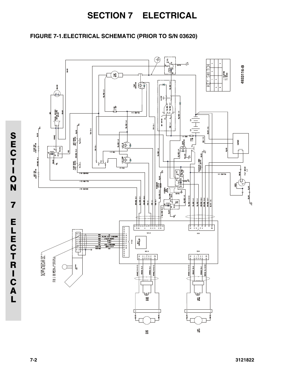 Electrical schematic (prior to s/n 03620) -2 | JLG 15VPSP (3121822) Parts Manual User Manual | Page 72 / 92