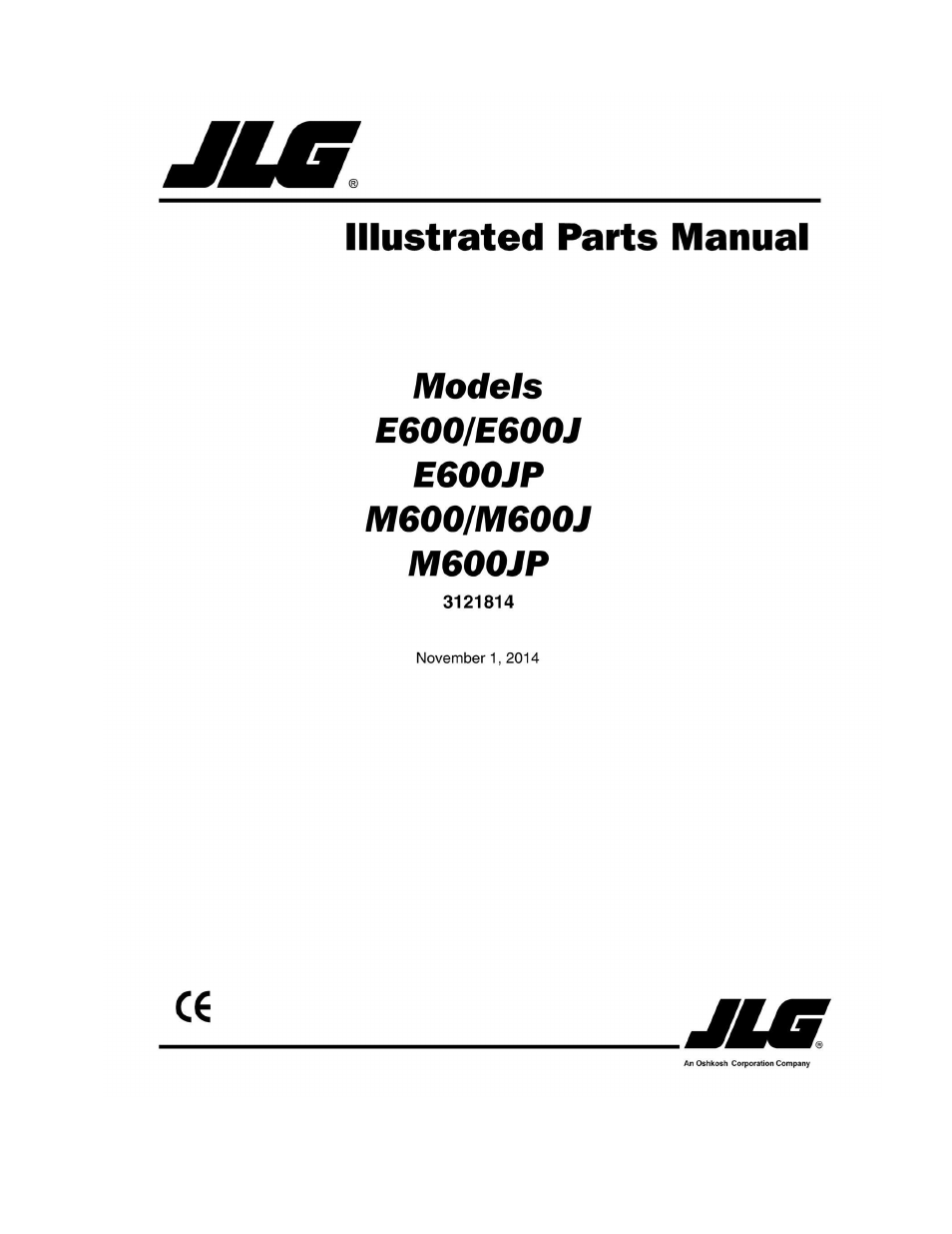 JLG M600 Parts Manual User Manual | 250 pages