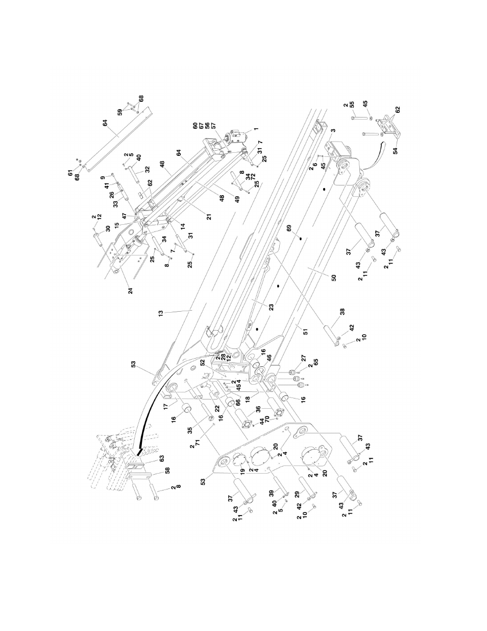 Figure 3-2. boom installation - e600j & m600j | JLG M600 Parts Manual User Manual | Page 102 / 250