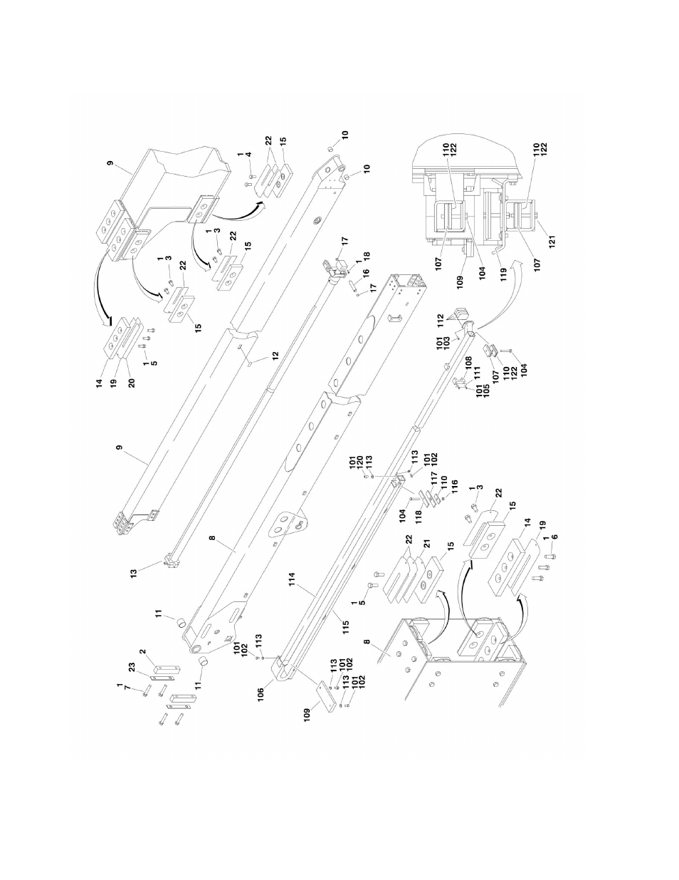 Figure 3-4. main boom assembly | JLG M600 Parts Manual User Manual | Page 110 / 250