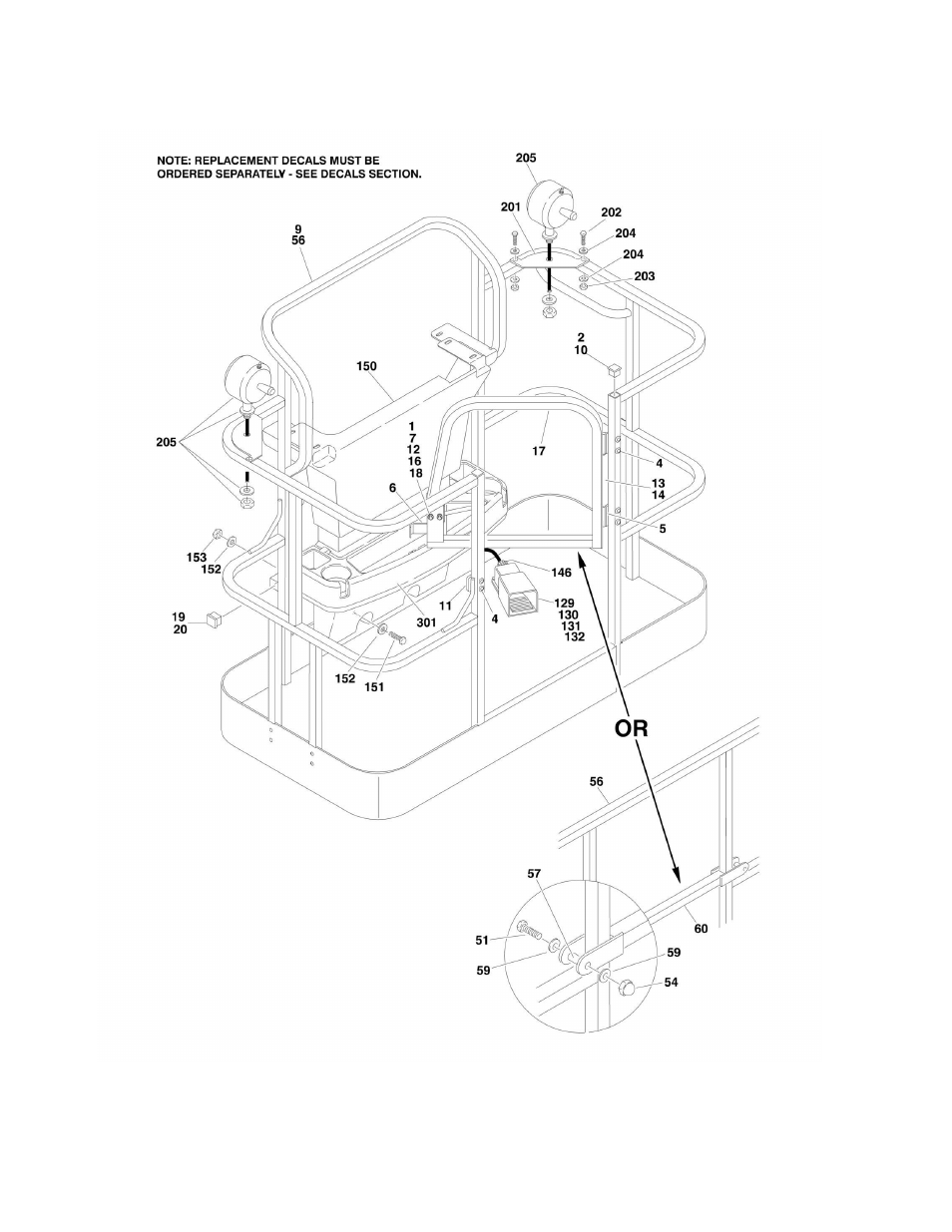 Figure 4-1. platform installations (front entry) | JLG M600 Parts Manual User Manual | Page 126 / 250