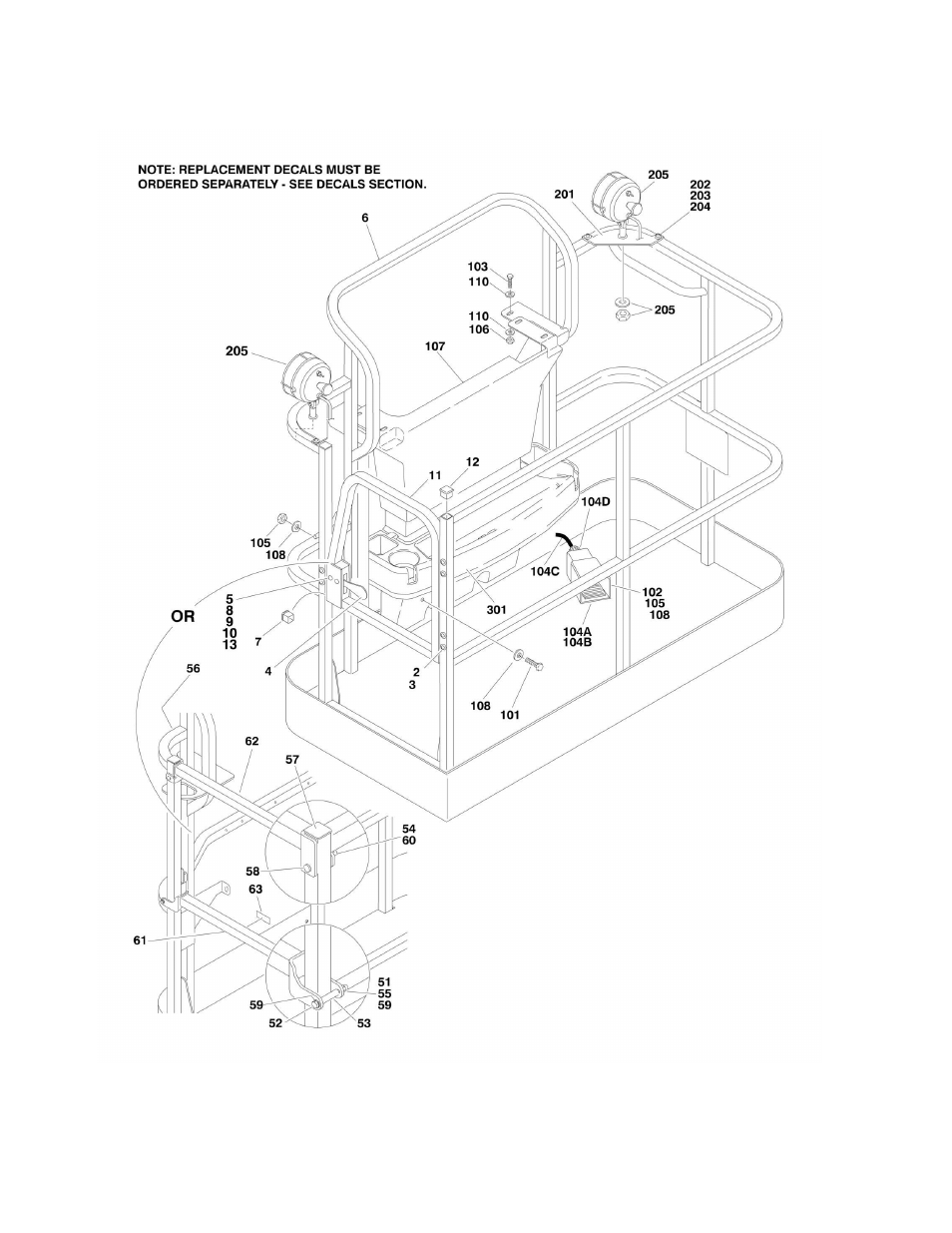 Figure 4-2. platform installations (side entry) | JLG M600 Parts Manual User Manual | Page 130 / 250