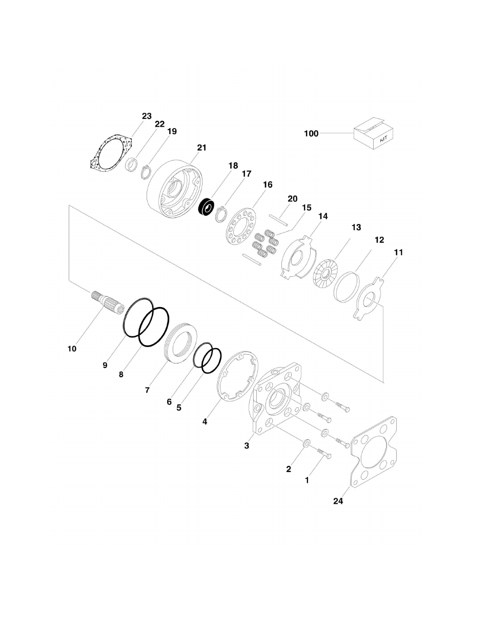 Figure 1-4. drive brake assembly (rear) | JLG M600 Parts Manual User Manual | Page 22 / 250