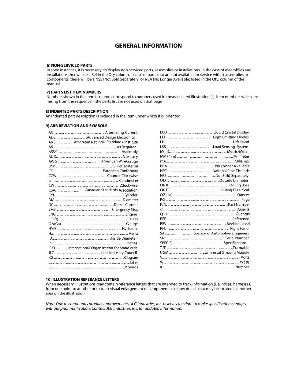 JLG M600 Parts Manual User Manual | Page 5 / 250