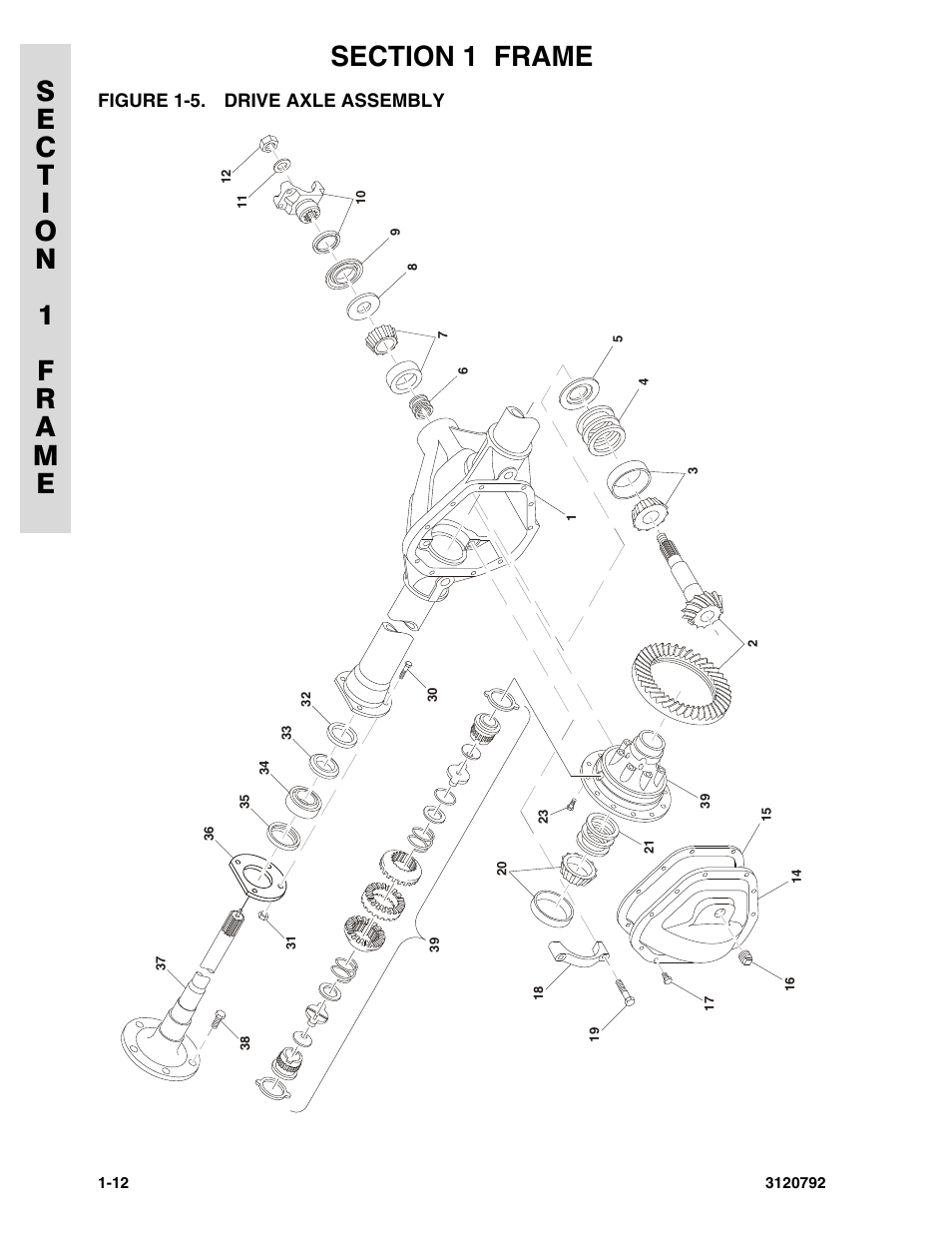 Figure 1-5. drive axle assembly, Drive axle assembly -12 | JLG 26MRT ANSI Parts Manual User Manual | Page 18 / 138