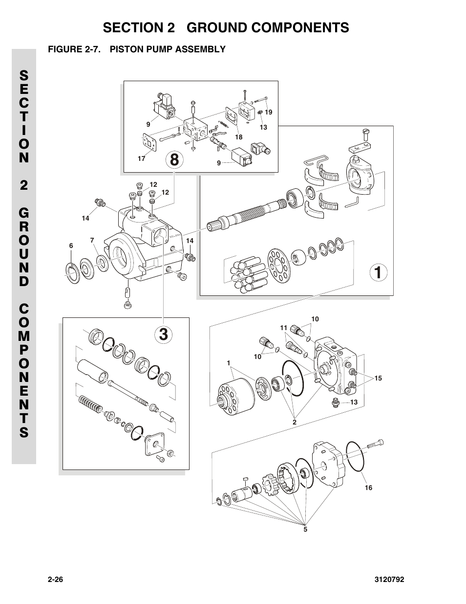 Figure 2-7. piston pump assembly, Piston pump assembly -26 | JLG 26MRT ANSI Parts Manual User Manual | Page 52 / 138