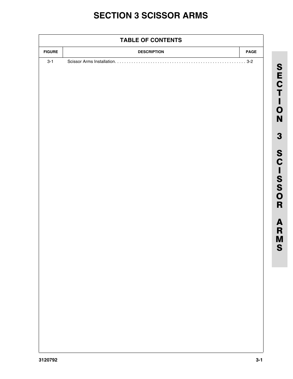 Section 3 scissor arms, Section 3 - scissor arms -1 | JLG 26MRT ANSI Parts Manual User Manual | Page 65 / 138