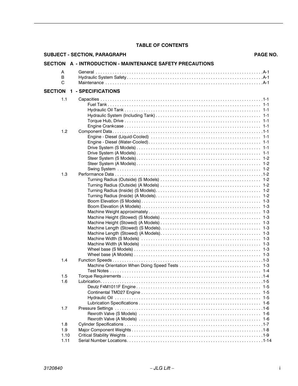 JLG 660SJ Service Manual User Manual | Page 7 / 272